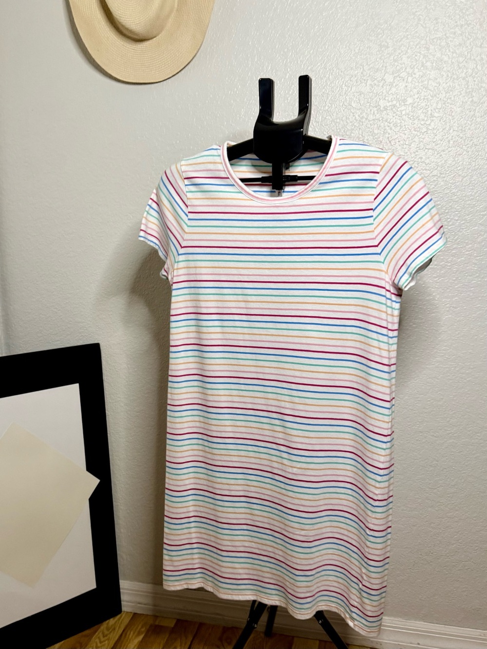 J.Crew Rainbow Stripe T-Shirt Dress Size Medium